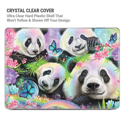 Rainbow Pandas with Butterflies by Sheena Pike MacBook Cases